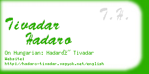 tivadar hadaro business card